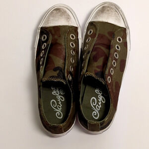 Distressed Naughty Monkey Shalomar Camo Pony Hair Slip On Shoes | Size 6 - NWOT